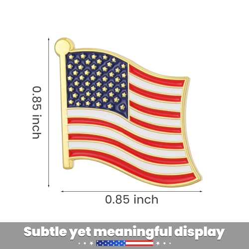 TONOS American Flag Lapel Pin 10-Pack, Metal Enamel US Flag Pins with Butterfly Clutch Backs, Patriotic USA Lapel Pins for Men & Women, Bulk Set for 4th of July, Memorial & Veterans Day (US flag pin, 10) - Image 4