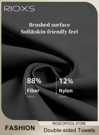 Double-sided Microfiber Towel, Quick Fast Drying Compact Beach Towel, Lightweight Towels, Large Bath Sheet Towel, Perfect for Travel Pool Swimming Bath Camping Yoga Gym Sports, Black - view 3