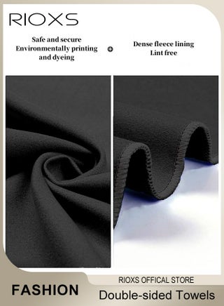 Double-sided Microfiber Towel, Quick Fast Drying Compact Beach Towel, Lightweight Towels, Large Bath Sheet Towel, Perfect for Travel Pool Swimming Bath Camping Yoga Gym Sports, Black - view 4