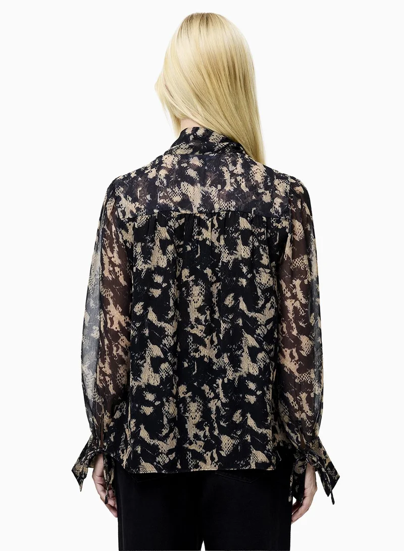 French Connection Amelia Hallie Tie Neck Blouse