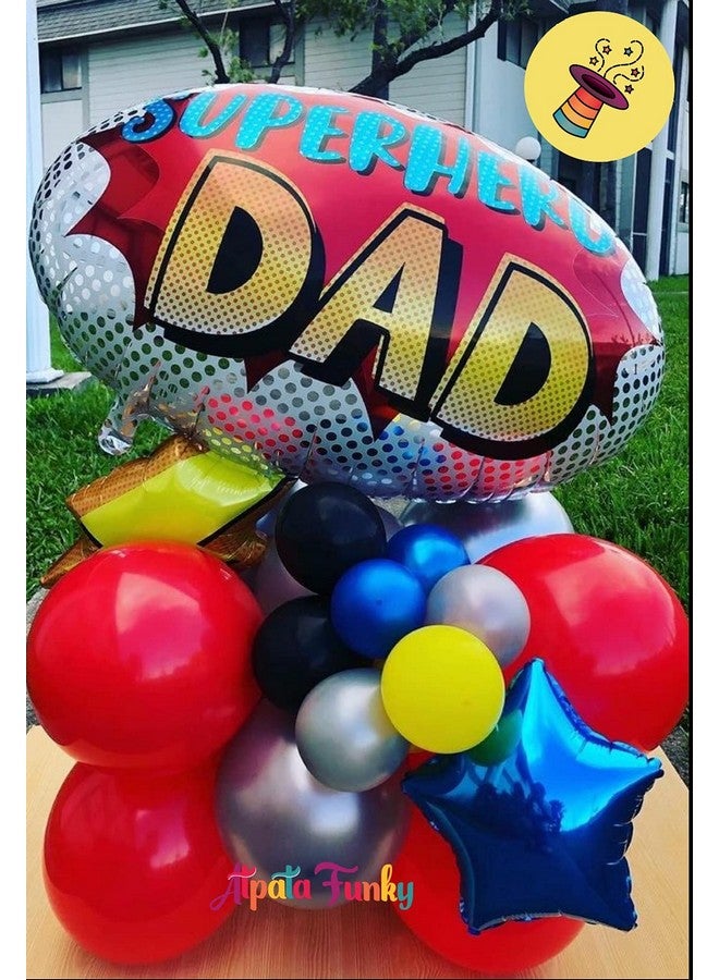 Atpata Funky Superhero Dad Foil Balloon for Fathers Day, Dad's Birthday Party and Celebration (Superhero Dad), Multicolor, Large - Image 3