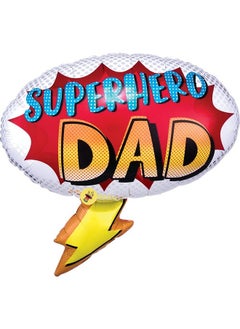 Atpata Funky Atpata Funky Superhero Dad Foil Balloon for Fathers Day, Dad's Birthday Party and Celebration (Superhero Dad), Multicolor, Large  - Image 1