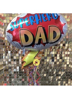 Atpata Funky Atpata Funky Superhero Dad Foil Balloon for Fathers Day, Dad's Birthday Party and Celebration (Superhero Dad), Multicolor, Large  - Image 4