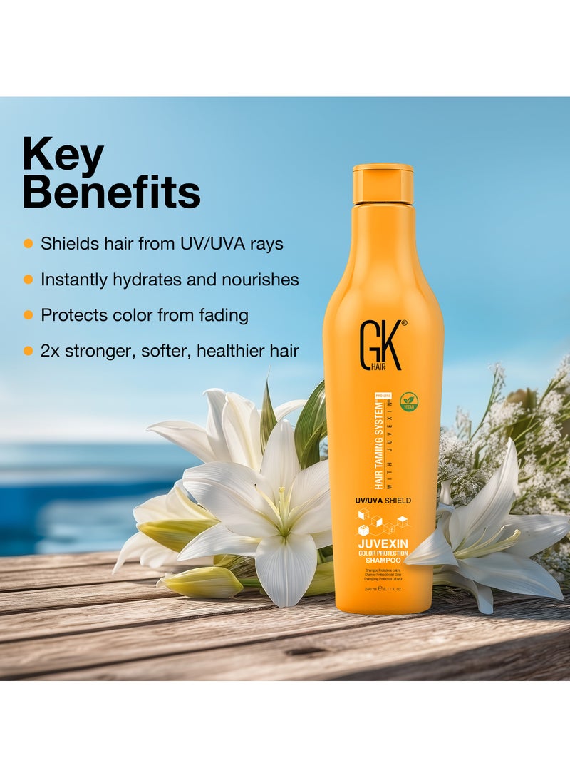 GK Hair Shield Shampoo (8.11 Fl Oz/240ml) - Deep Cleansing Moisturizing Heat Protection for Color Treated Dry Damaged Curly Frizzy HAIR - Sulfate Free - Image 3