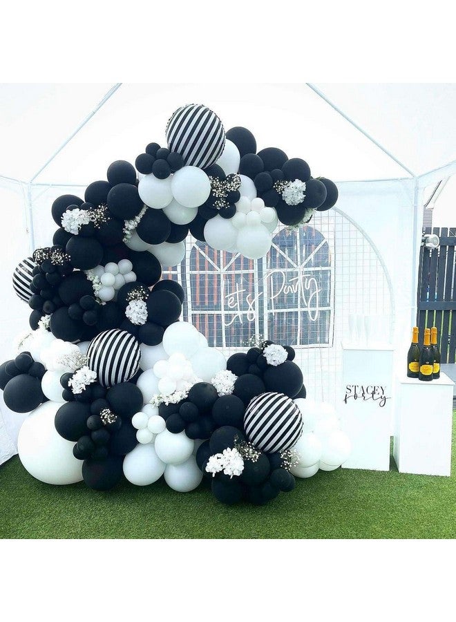 Lovoir 10 Pcs Black And White Striped Balloons, 18 Inch Halloween Striped Foil Balloons Black White Striped Balloons For Halloween Party Baby Shower Halloween Ceremonies Holiday Party Decorations - Image 4