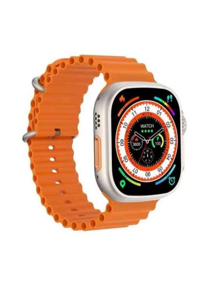 Ultra Smart Watch MA-SW005 with 2.2-inch screen, water-resistant, wireless charging, sports & healthy modes, receives and answers calls, and is equipped with a special app compatible with all devices