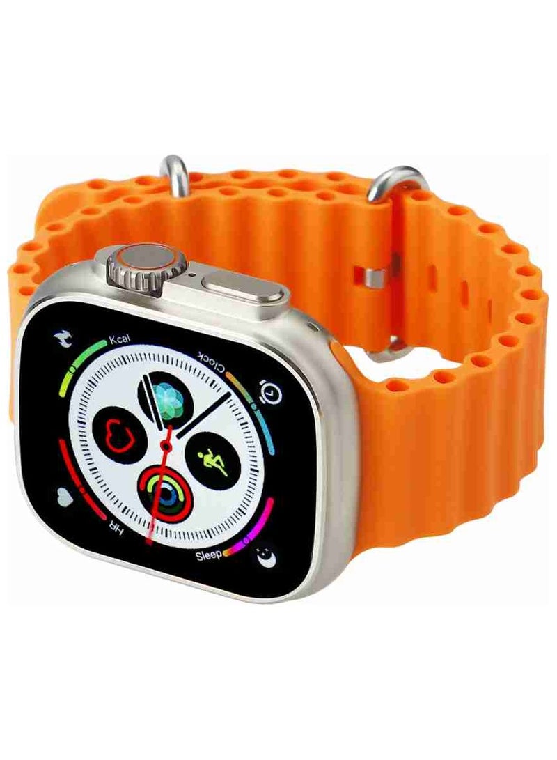 Ultra Smart Watch MA-SW005 with 2.2-inch screen, water-resistant, wireless charging, sports & healthy modes, receives and answers calls, and is equipped with a special app compatible with all devices
