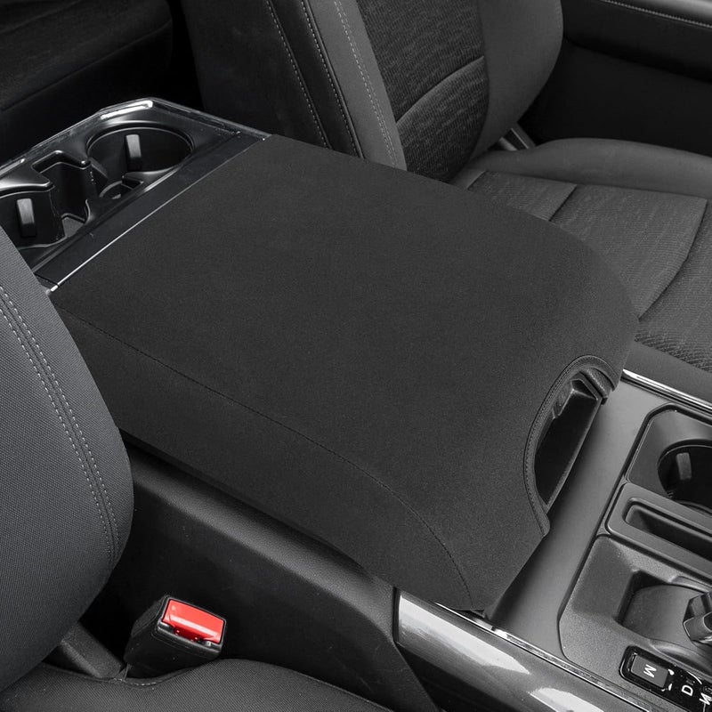 JOYTUTUS Center Console Cover Compatible with 2015-2020 F150, 2017-2022 F250 Super Duty F350 F450, 2018-2024 Ford Expedition, Neoprene Armrest Cover for Middle Arm Rest (Bucket Seat Only) - Image 1