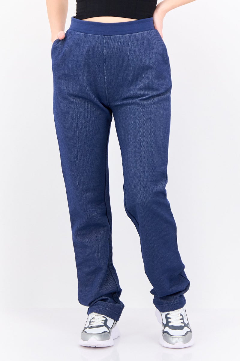 Robe Di Kappa Women Sportswear Fit Textured Training Pants, Navy - Image 1