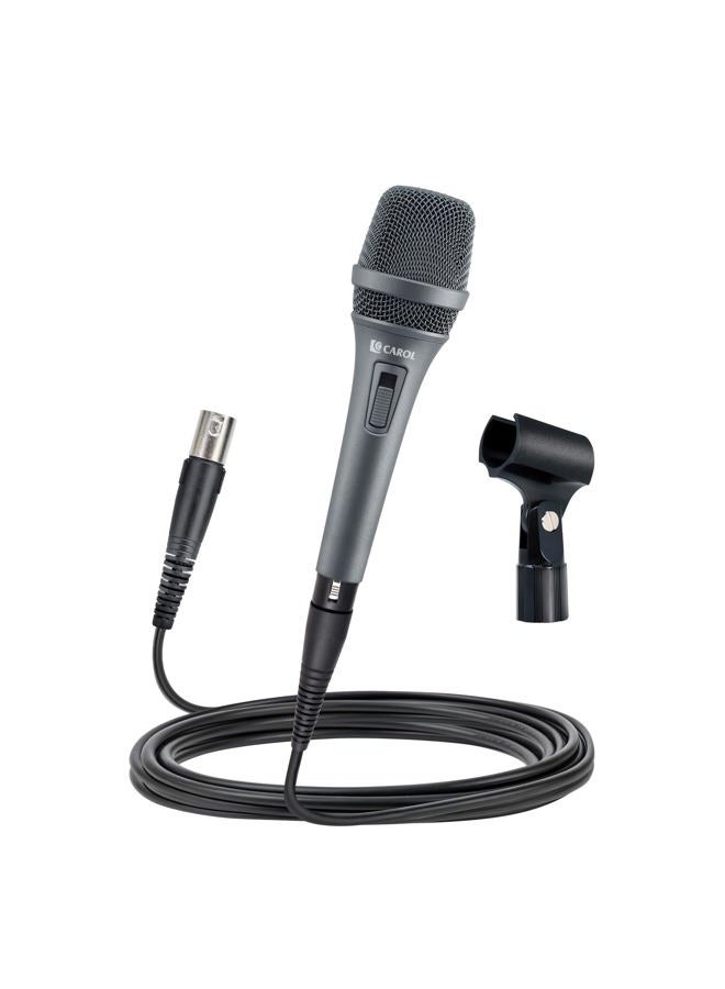 Carol AC-900S XLR Wired Vocal Microphone – Dynamic Supercardioid Mic with Dual-Engine AHNC Noise Cancelling Tech for Singing, Karaoke, Stage & Studio, Includes Mic Clip, 4.5m Cable & Switch - Grey - Image 1