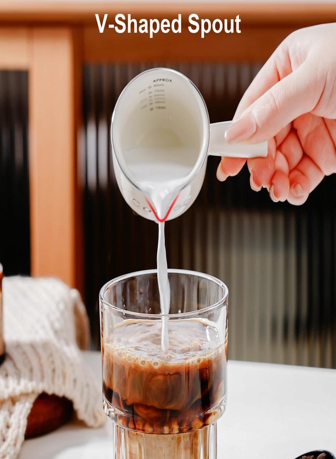 PARACITY Espresso Cups Ceramic with Handle, Measuring Cup with Dual Scale, Espresso Shot Glass with V-Shaped Mouth, 3 OZ Espresso Accessories - Image 2