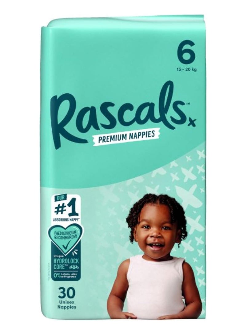 Premium Baby Diapers - Comfortable & Leak-Proof Diaper for Babies 15-20 kg - Soft & Gentle Diapers Size 6 - Pack of 30 Count