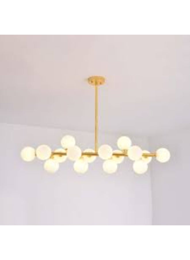 ALMIFTAH Modern Globe Chandelier Light – Gold Branch Ceiling Lamp with Frosted Glass Shades | Mid-Century LED Pendant Lighting for Dining Room, Living Room, Bedroom, Kitchen & Interior Decor - Image 5