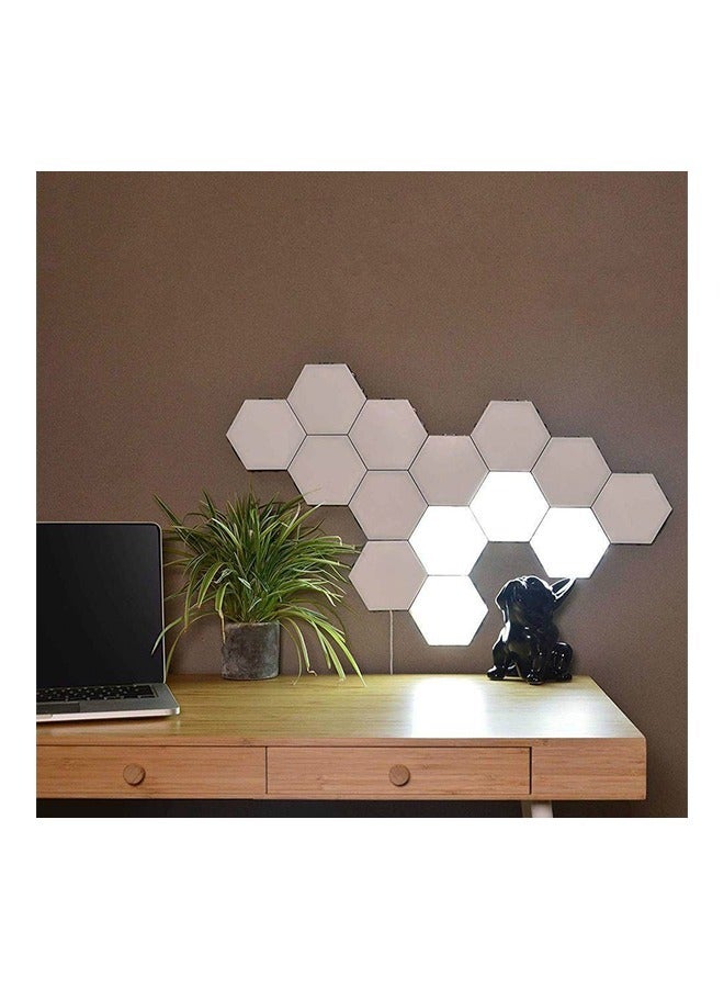 Rabos Honeycomb Combination 12pc Background Wall Lamp Including Power Supply Eu Plug White