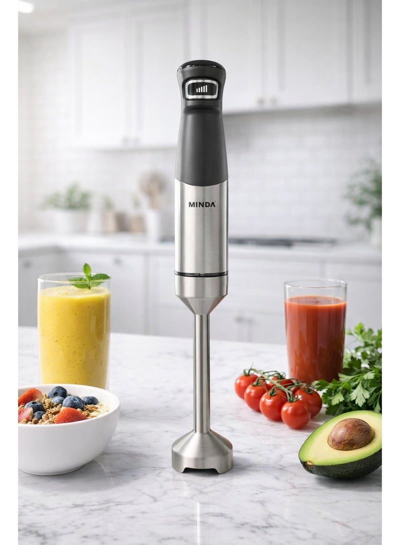 Minda Hand Blender 1000W Powerful Motor – Stainless Steel Blade Stick Blender, One-Touch Control, Lightweight & Compact Design – Ideal for Smoothies, Shakes, Baby Food, Soups & Sauces - Image 1