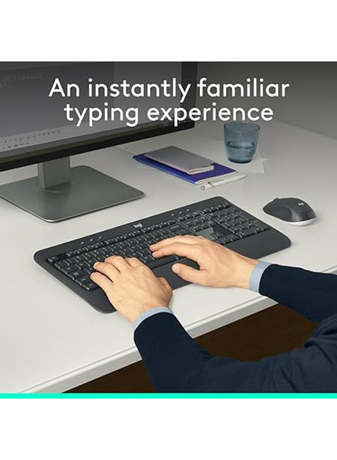 Logitech MK540 Advanced Wireless Keyboard and Mouse Combo for Windows, 2.4 GHz Unifying USB-Receiver, Multimedia Hotkeys, 3-Year Battery Life, for PC, Laptop, INTL Layout - Black Black - Image 5