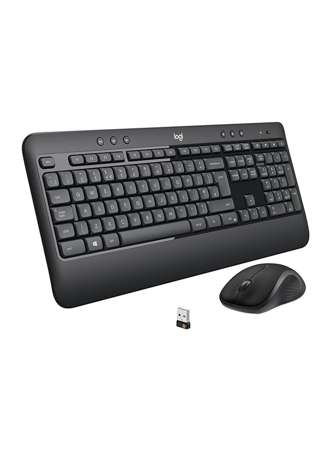 Logitech MK540 Advanced Wireless Keyboard and Mouse Combo for Windows, 2.4 GHz Unifying USB-Receiver, Multimedia Hotkeys, 3-Year Battery Life, for PC, Laptop, INTL Layout - Black Black - Image 1