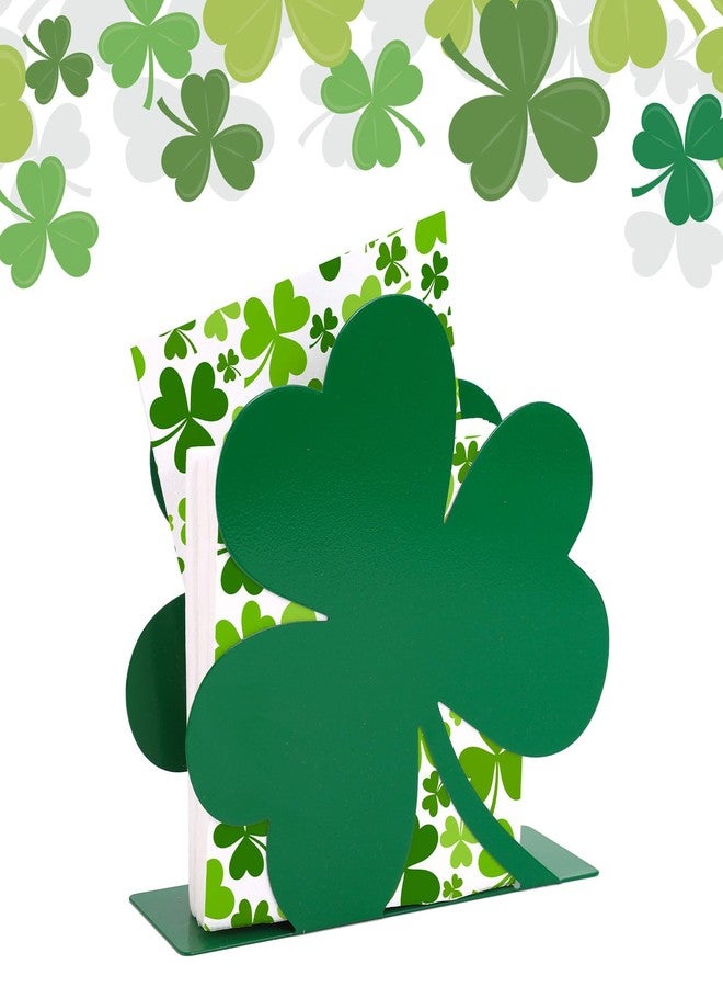 FYSUIMU St. Patrick's Day Napkin Holder Green Shamrock Metal Tissue Dispenser Clover Table Centerpiece for Irish Holiday Home Kitchen Restaurant Dining Table Countertop Decoration - Image 1