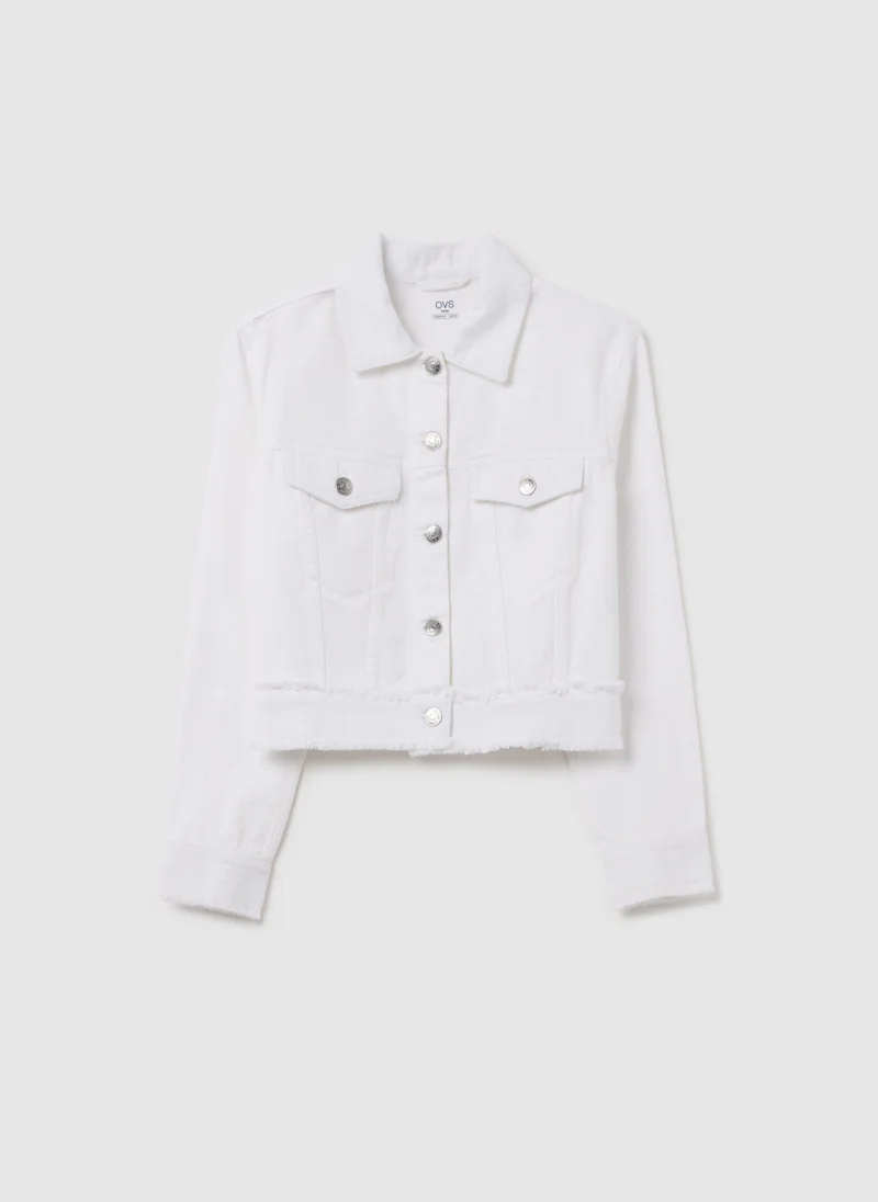 Ovs Cropped-Fit Denim Jacket