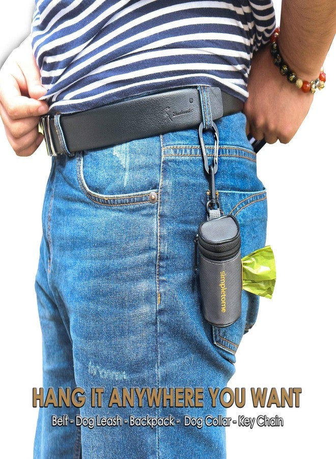 simpletome Dog Waste Bag Dispenser for Leash Belt Waterproof 1680D Oxford YKK Zipper (Grey) - Image 2