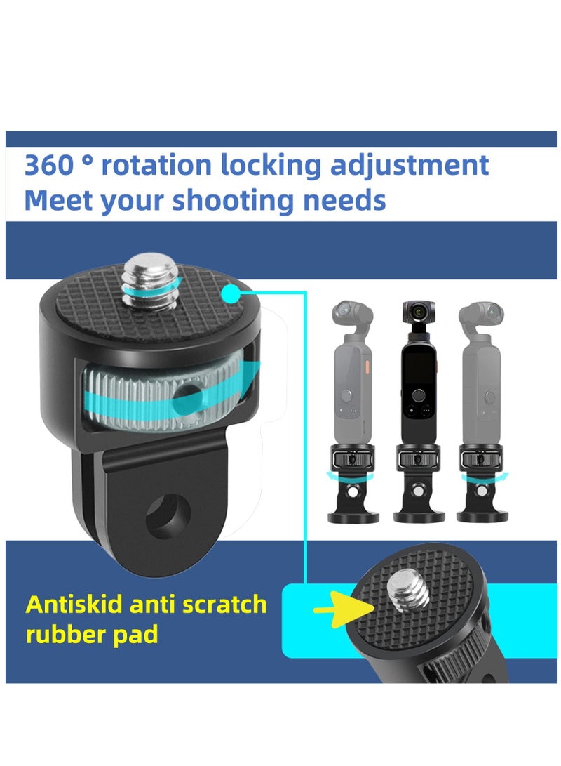 Excefore 2PC Camera Tripod Mount for Gopro Adapter, 360° Adjustment 1/4-20 Screw Conversion Adapter for GoPro Hero10, Insta360 ONE X3, X2, Go 2 3, Yi and Other Action Cameras - Image 4