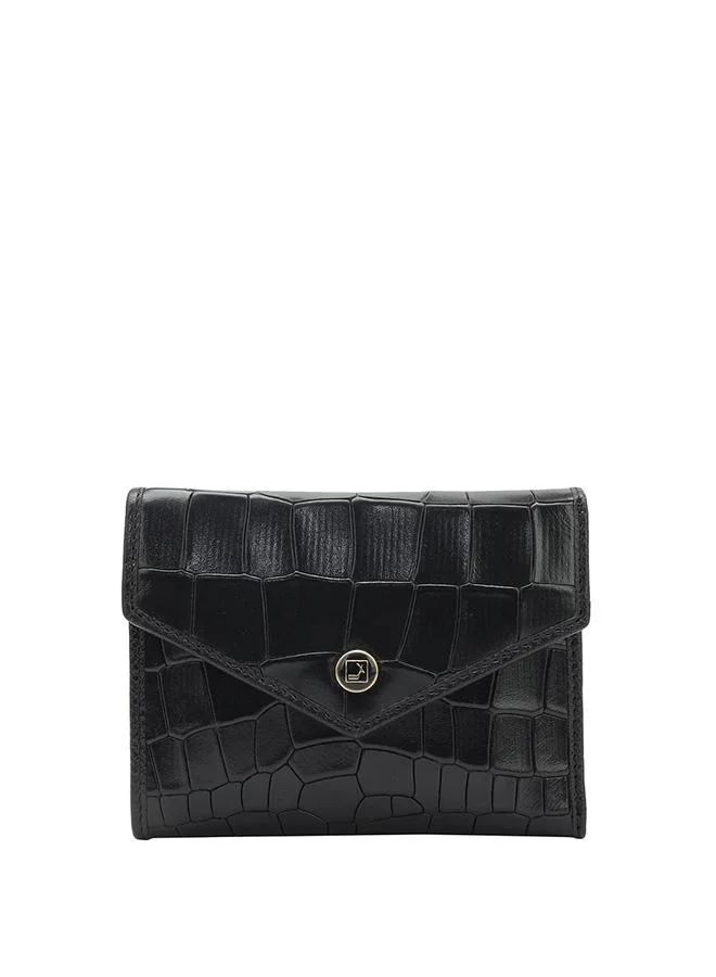 Genuine Leather Black Ladies Wallet