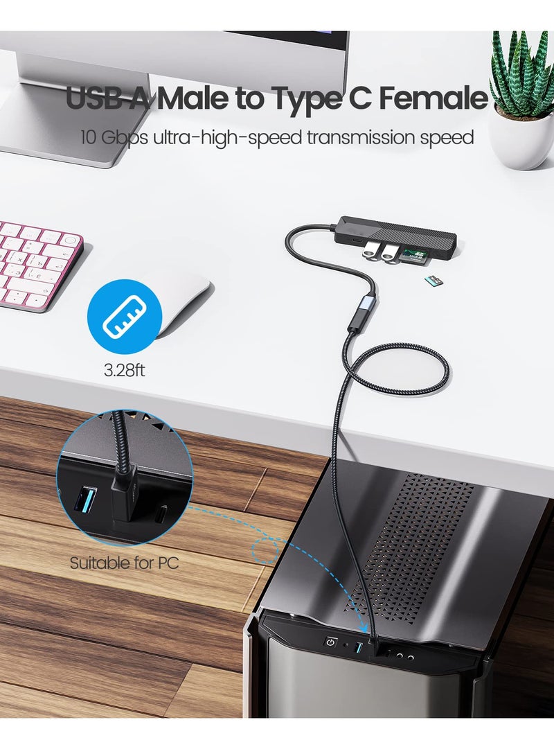 SYOSI USB A to C Adapter, Type-C 3.1 Gen 2 10Gbps USB C Female to USB Male USB C Data Cable Adapter for USB3.2 Gen 1/USB3.1 Gen2/10Gbps PC, Laptop, iPad, Cell Phone 1M - Image 4