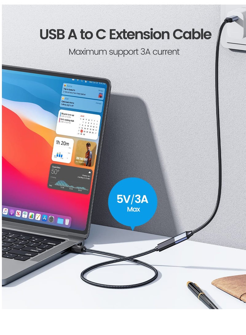 SYOSI USB A to C Adapter, Type-C 3.1 Gen 2 10Gbps USB C Female to USB Male USB C Data Cable Adapter for USB3.2 Gen 1/USB3.1 Gen2/10Gbps PC, Laptop, iPad, Cell Phone 1M - Image 3