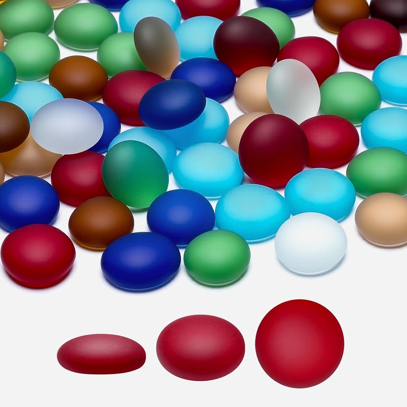SUREAM Mixed Colored Flat Glass Gems, 0.8LB Glass Pebbles Beads for Vases Fillers Aquarium Fish Tank Rocks DIY Crafts Table Scatter Decoration - Image 1