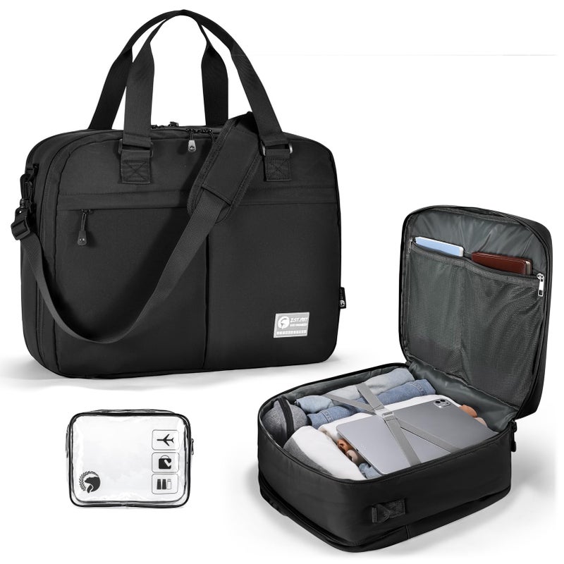 COSCOOA 18x14x8 inches Ttravel Duffel Bag for Spirit Frontier Airlines Personal Item Bag 32L Travel Duffel Bag Large Overnight Weekender Bags for Gym Business Trips Sports and HospitalBlack - Image 2