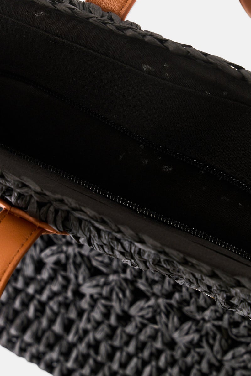 REFRESH Women Brand Logo Handbag, Black - Image 3