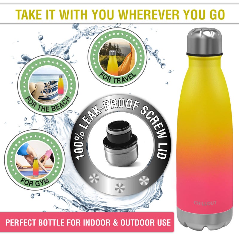 CHILLOUT LIFE زجاجة ماء من الفولاذ المقاوم للصدأ للأطفال من تشيل آوت لايف: 12 أونصة شكل زجاجة كولا مزدوجة الجدار معزولة للمشروبات الباردة والدافئة خالية من BPA زجاجة رياضية معدنية للأولاد والبنات والنساء - Image 4