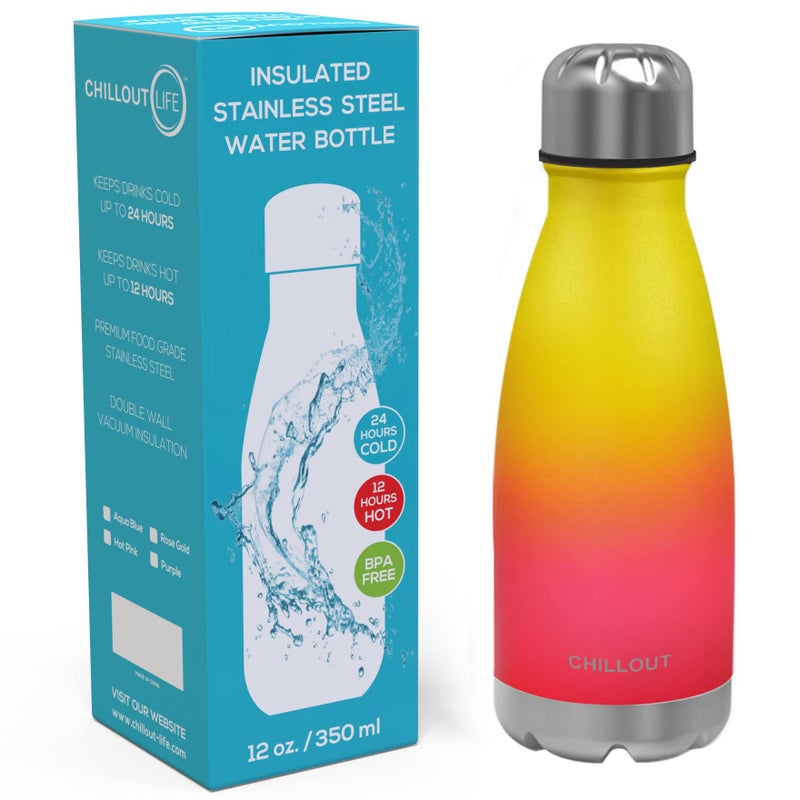 CHILLOUT LIFE زجاجة ماء من الفولاذ المقاوم للصدأ للأطفال من تشيل آوت لايف: 12 أونصة شكل زجاجة كولا مزدوجة الجدار معزولة للمشروبات الباردة والدافئة خالية من BPA زجاجة رياضية معدنية للأولاد والبنات والنساء - Image 2