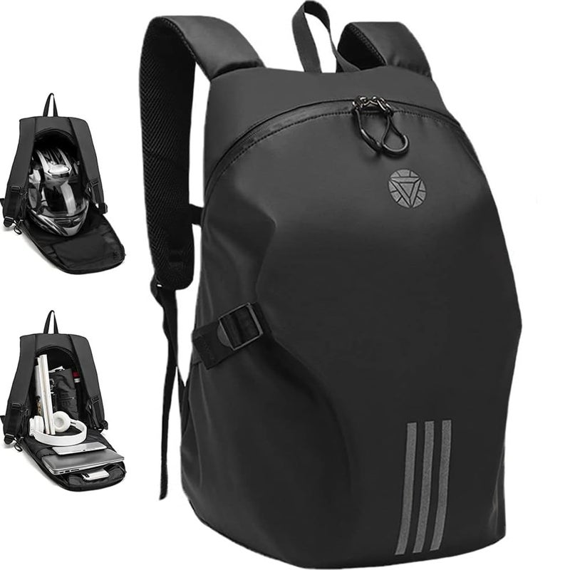 Generic EHERDM Large Capacity Motorbike Helmet Backpack with Multiple Compartments Waterproof Riding Helmet Storage Backpack Durable Motorcycle Helmet Carrying Bag for Men Women, Black  - Image 1