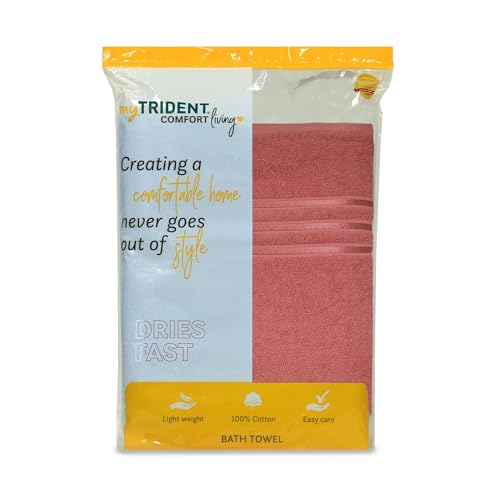 MYTRIDENT Bath Towel | Comfort Living | Quick Drying | Travel Friendly | for Men/Women | 1 Piece Large Size | 100% Cotton 400 GSM | 70 x 140 cm - Apple Red - Image 4