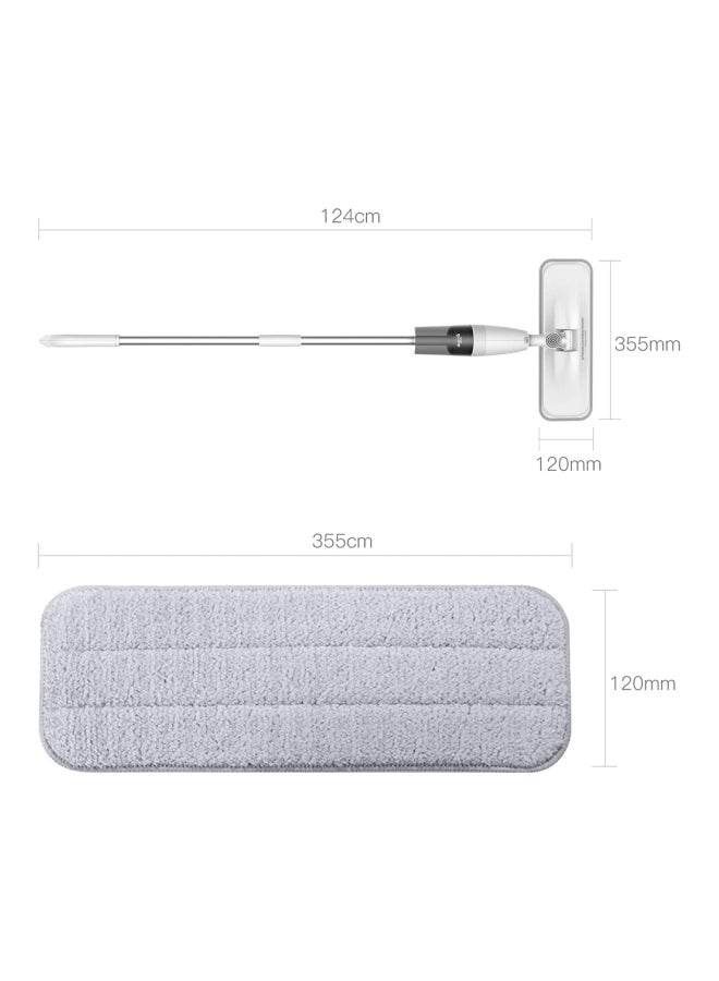 360° Rotation Spray Mop White/Black/Silver 125x660x95mm - Image 3