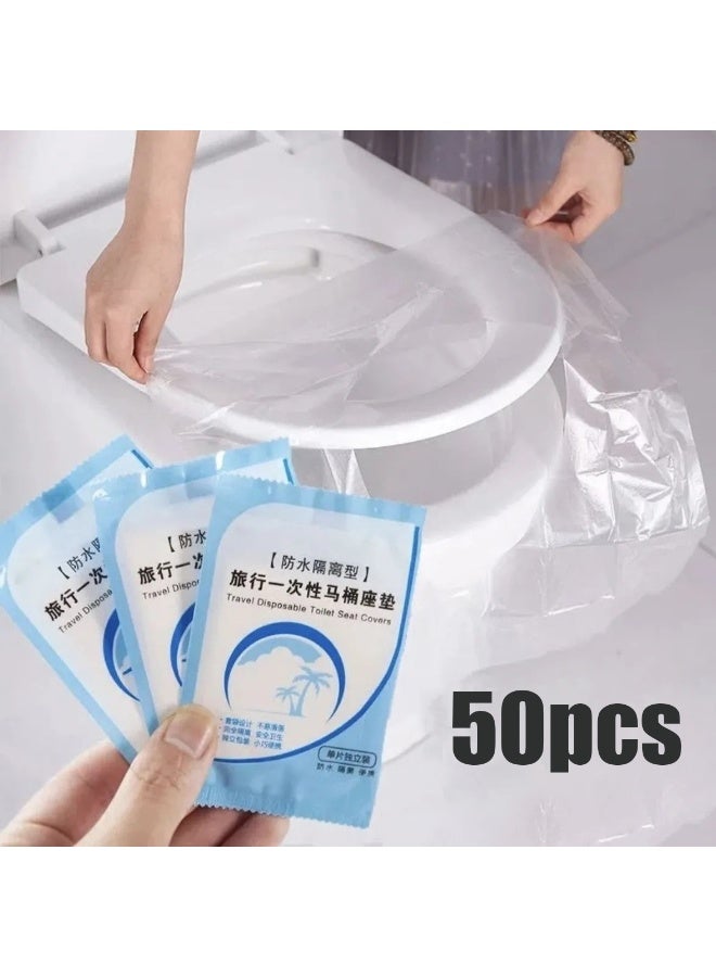 Disposable Toilet Seat Cover Paper – 50pcs/Pack Travel Set, Hygienic & Antibacterial, Ideal for Public Restrooms - Image 1