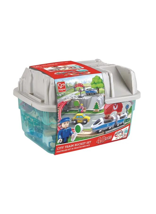 Hape City Train Bucket Railway Set 48- Piece