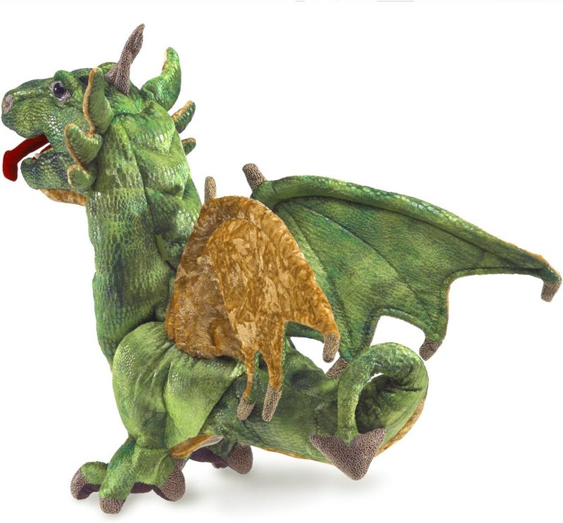 Folkmanis Wyvern Dragon Plush Hand Puppet - Engaging Interactive Toy for Storytelling and Play - Image 2