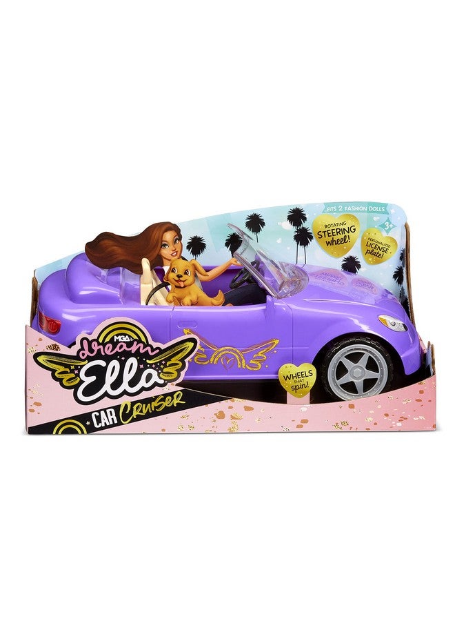 ام جي اي سيارة إنترتينمنت دريم إيلا كار كروزر الأرجوانية القابلة للتحويل تناسب دميتين مقاس 11.5 بوصة، متعددة الألوان - Image 3
