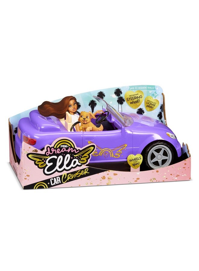 ام جي اي سيارة إنترتينمنت دريم إيلا كار كروزر الأرجوانية القابلة للتحويل تناسب دميتين مقاس 11.5 بوصة، متعددة الألوان - Image 2