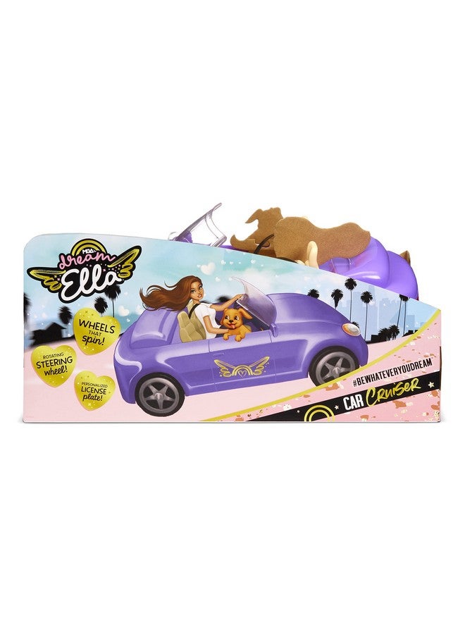 ام جي اي سيارة إنترتينمنت دريم إيلا كار كروزر الأرجوانية القابلة للتحويل تناسب دميتين مقاس 11.5 بوصة، متعددة الألوان - Image 4