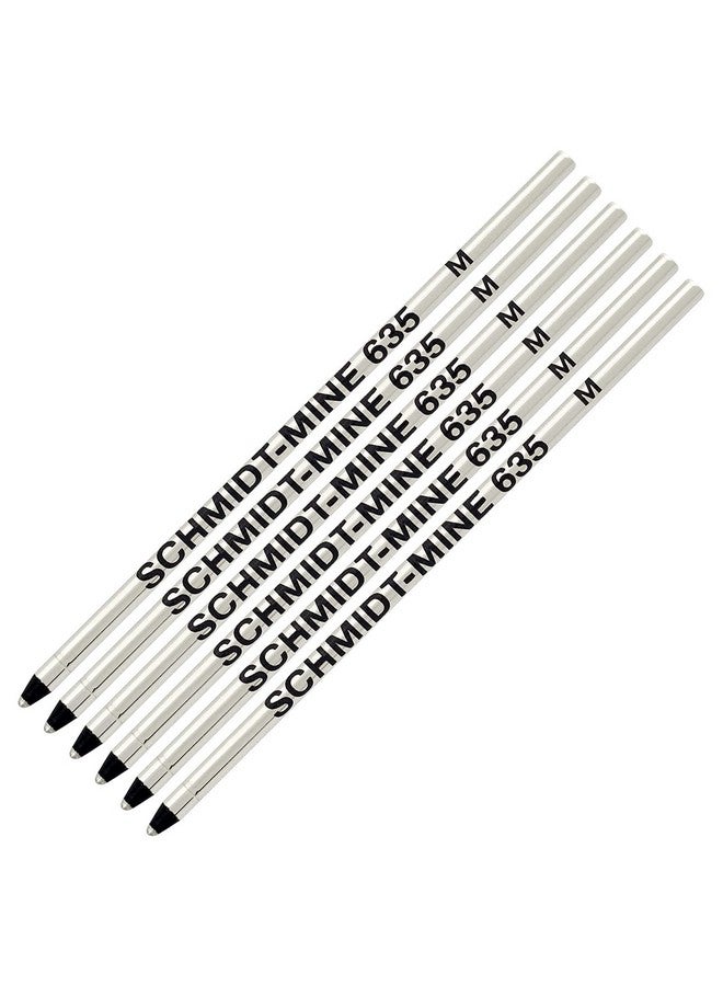 Schmidt 635 Mini Ball Pen Refill 6 Pack Black - Image 1