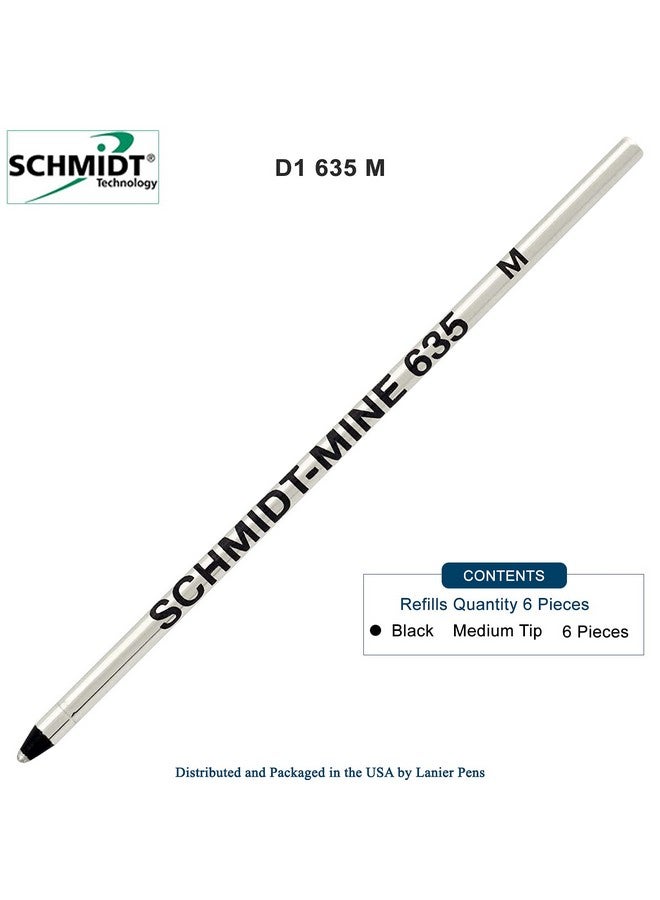 Schmidt 635 Mini Ball Pen Refill 6 Pack Black - Image 2