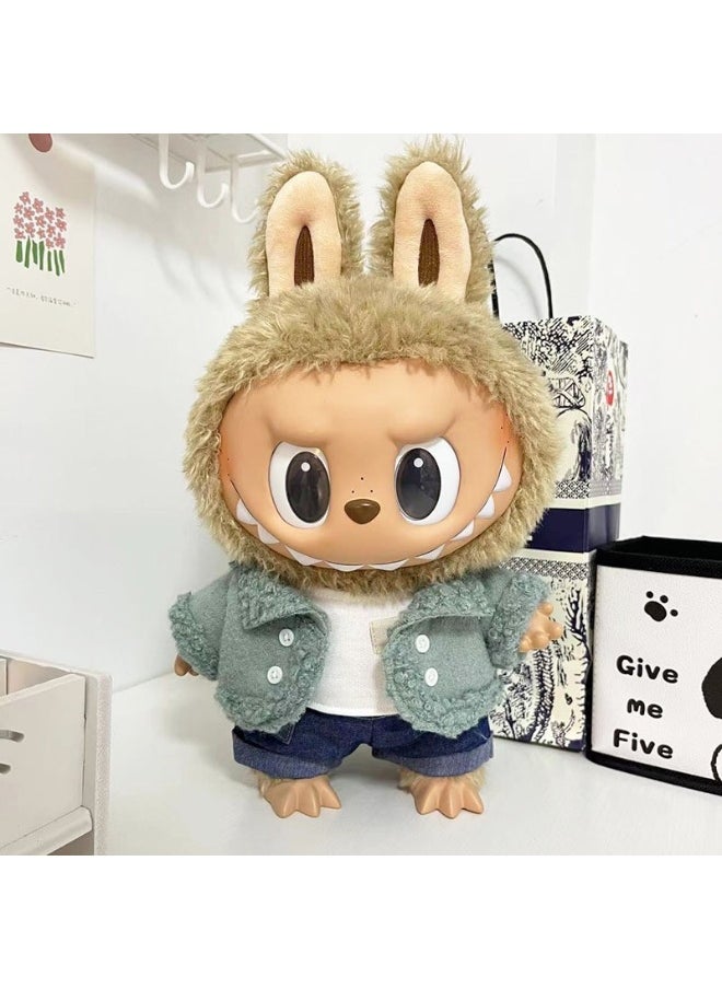 LABUBU 38cm Labubu Plush Doll Outfit - Soft Silicone Clothing for Dolls 