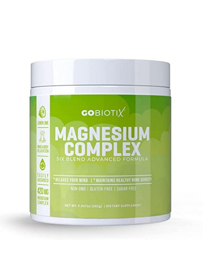 GoBiotix Magnesium Complex Powder By Gobiotix High Absorption Magnesium Supplement Drink For Sleep Support Mind And Body Relaxation Vegan + Sugarfree + Nongmo (Lemon Lime) - Image 1