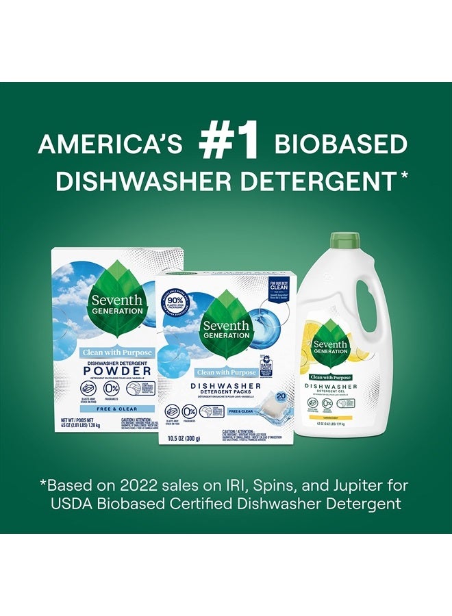 Seventh Generation Dishwasher Detergent Packs for sparkling dishes Free & Clear Dishwasher Tabs, 72 Count (Pack of 1)  - Image 4