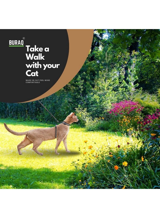 BURAQ Reflective Cat Harness With Leash Set - For Walking|Escape Proof|With Reflective Strip|Adjustable & Durable|Accesories For Cats (Black), Pack of 1 - Image 5
