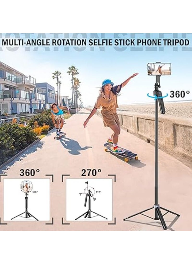 Auto Face Tracking Tripod 360 Rotation with Stand,Android and iPhone Tripod Holder with Remote and Gesture Control, No App,Built-in Tracking Camera Selfie Stick Tripod for Vlog Video Recording Tiktok