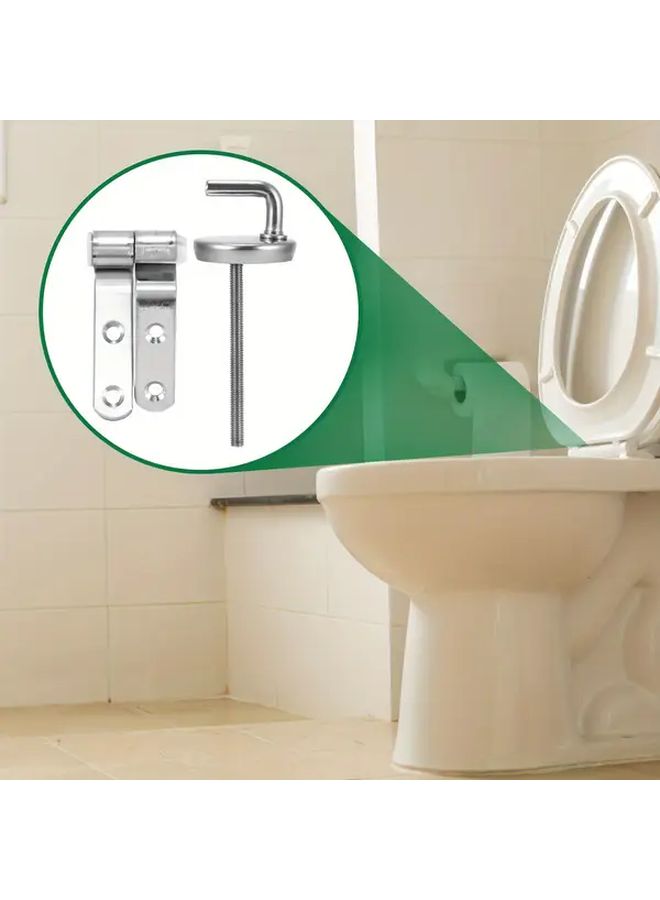 Universal Fit Toilet Seat Hinge With Bolts Nuts And 1 Set Of Large Screws Durable Bathroom Replacement - Image 2